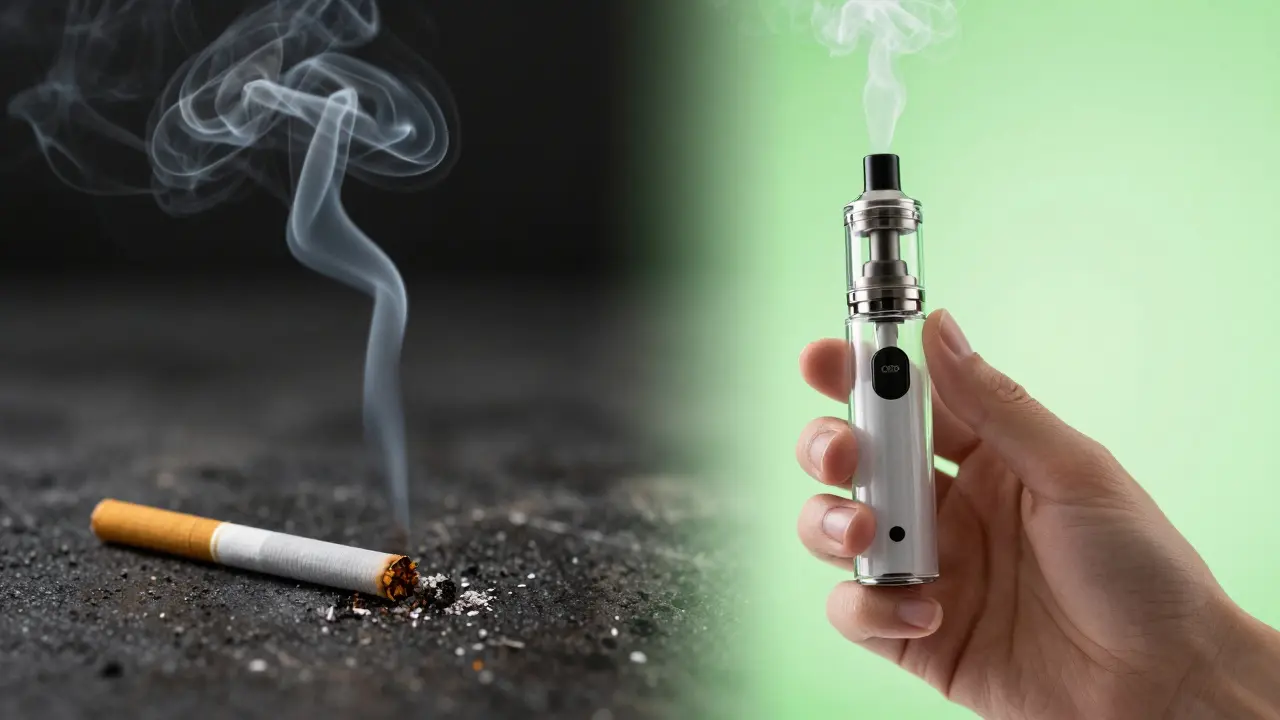 Porovnání cigaretového kouře a bezpečné CBD páry