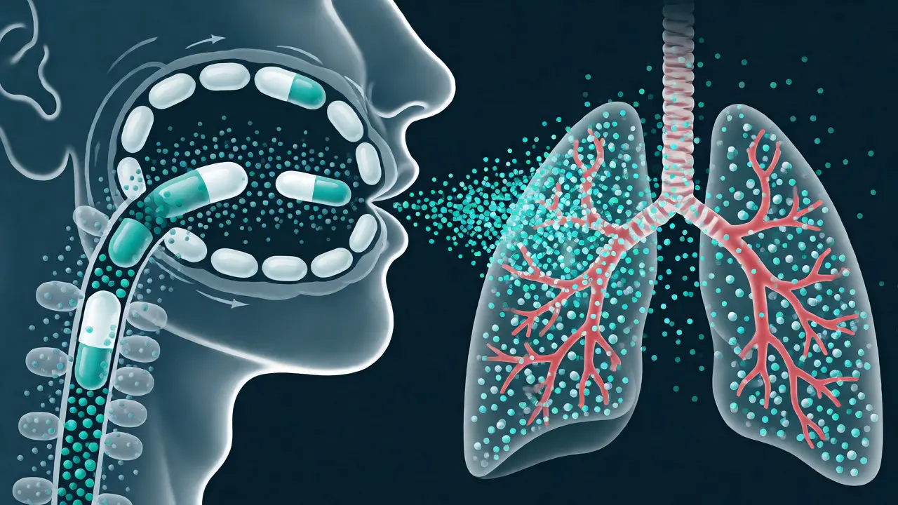 Vizualizace absorpce CBD: ústní cesta versus inhalace do plic